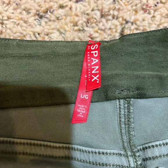 Spanx Stretch Twill Cropped Wide Leg Pant Green - Picture 5 of 14